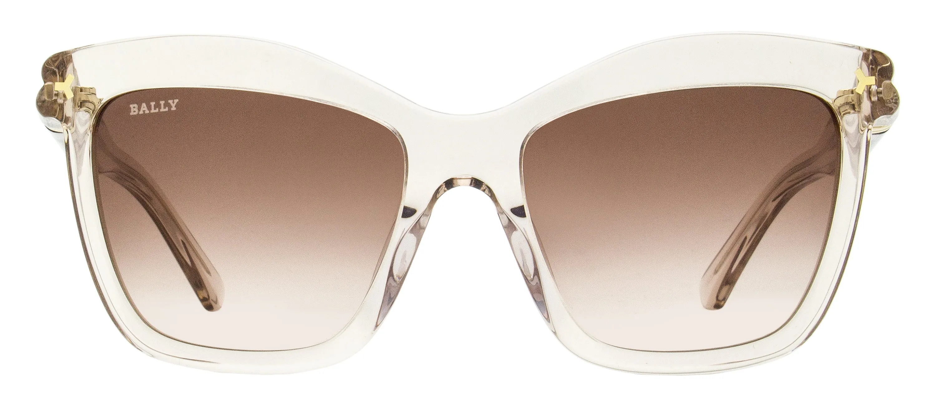 Bally Women's Butterfly Sunglasses BY0082 57F Transparent Beige 56mm