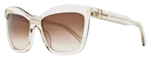 Bally Women's Butterfly Sunglasses BY0082 57F Transparent Beige 56mm