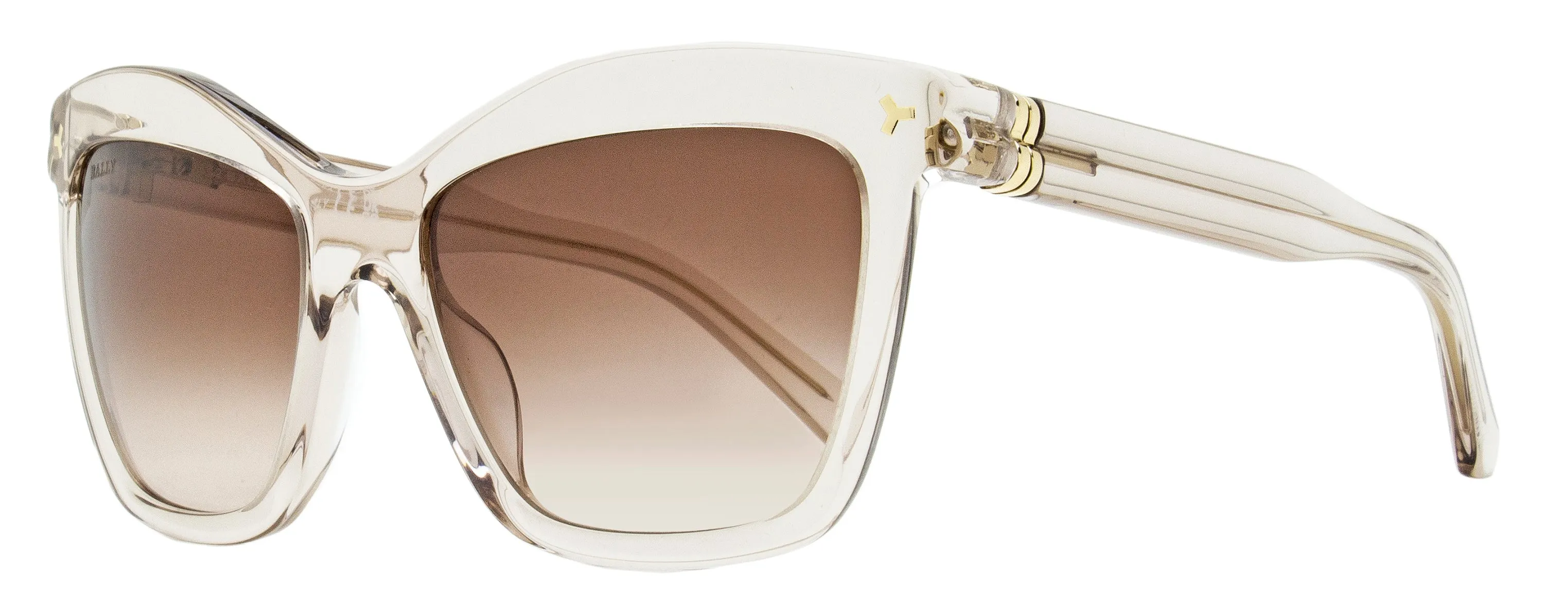 Bally Women's Butterfly Sunglasses BY0082 57F Transparent Beige 56mm