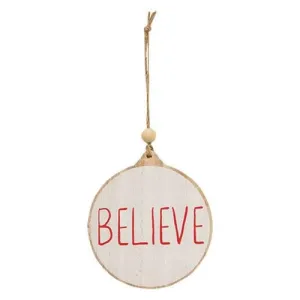 *Believe Wooden Ornament