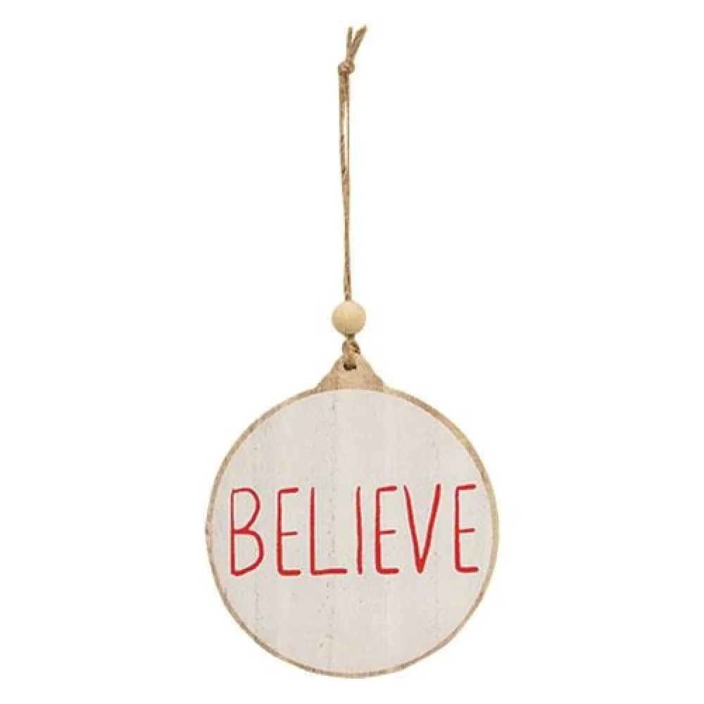 *Believe Wooden Ornament