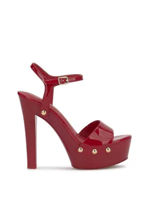 Calenta Studded Platform In Red Muse