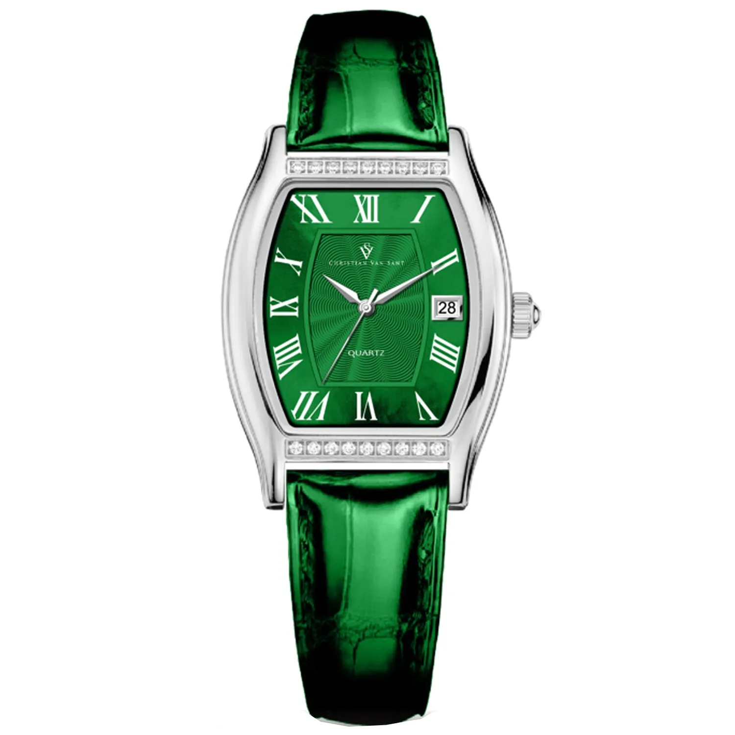 Christian Van Sant Women's Gemma Green Dial Watch