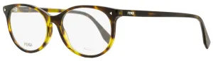 Fendi Women's Oval Eyeglasses FF0388 086 Dark Havana 53mm