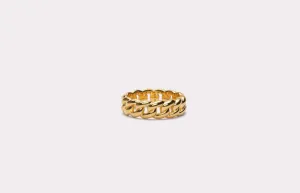IX Polished Curb Gold Plated Ring