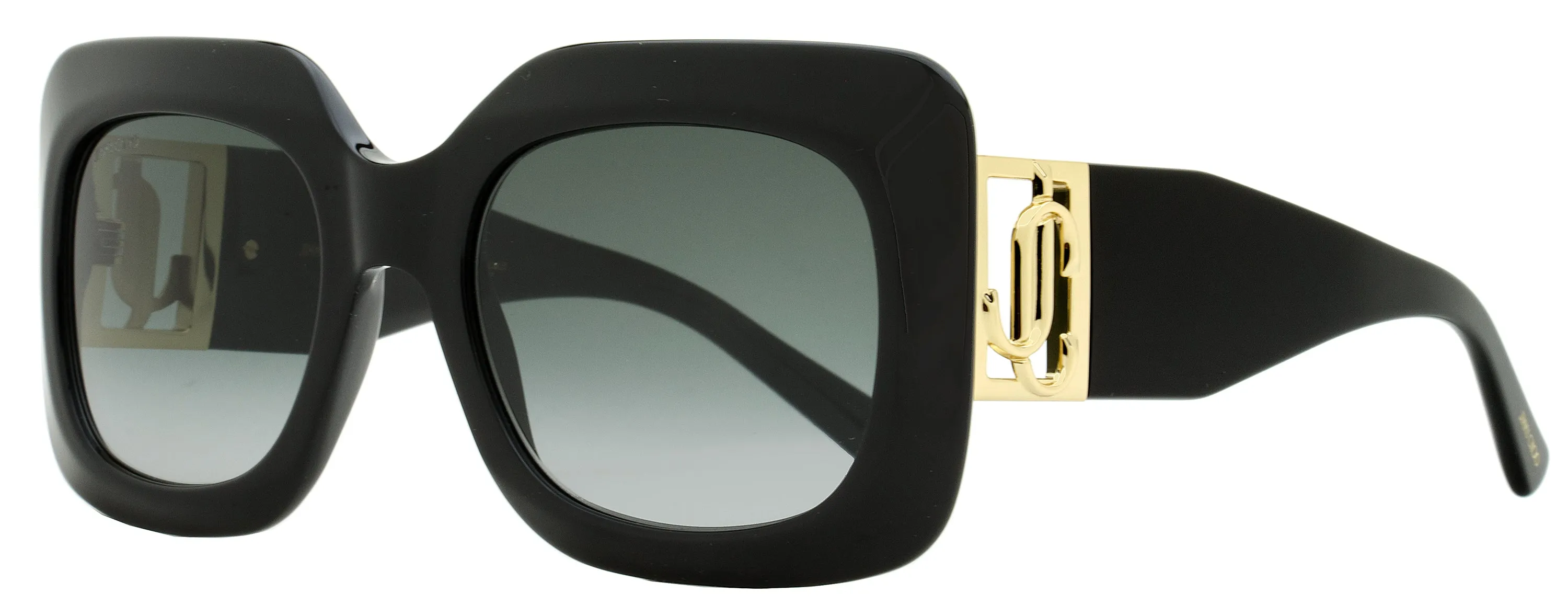 Jimmy Choo Women's Rectangular Sunglasses Gaya 8079O Black/Gold 54mm