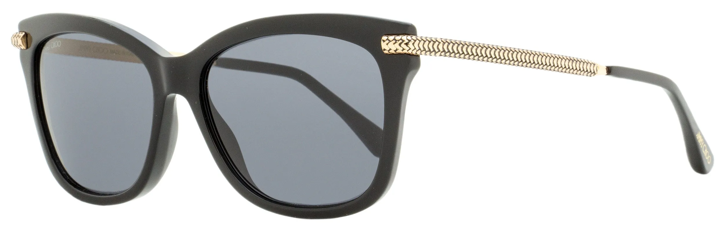Jimmy Choo Women's Rectangular Sunglasses Shade/S 807IR Black/Gold 55mm