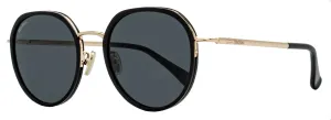 Max Mara Women's Oval Alt Fit Sunglasses MM0109-K 01A Black/Gold 54mm