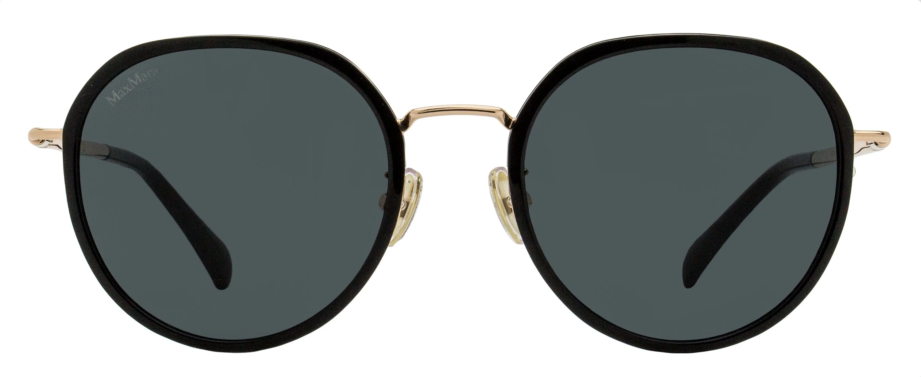 Max Mara Women's Oval Alt Fit Sunglasses MM0109-K 01A Black/Gold 54mm