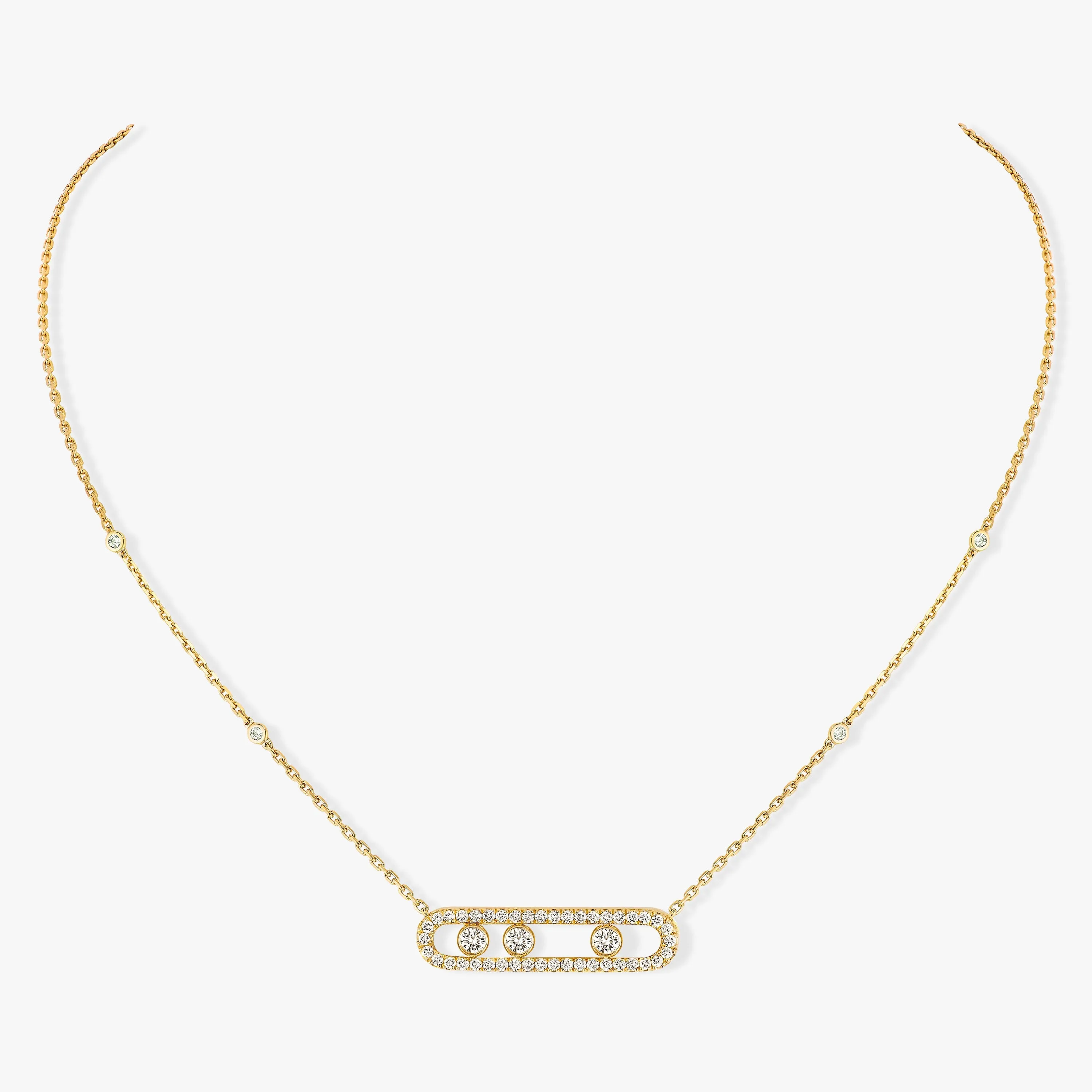 Messika Move 18ct Yellow Gold 0.65ct Diamond Pave Necklace