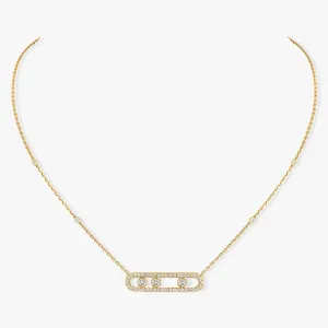 Messika Move 18ct Yellow Gold 0.65ct Diamond Pave Necklace