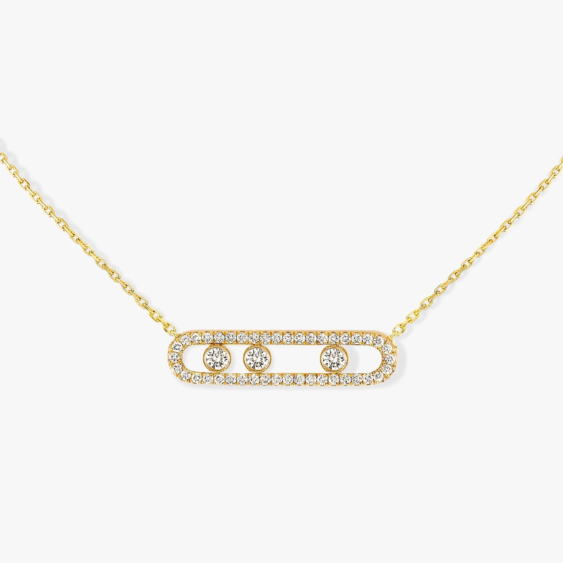 Messika Move 18ct Yellow Gold 0.65ct Diamond Pave Necklace