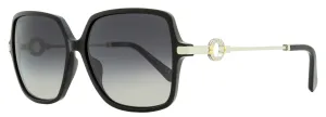 Omega Women's Square Sunglasses OM0033 01C Black/Rhodium  59mm