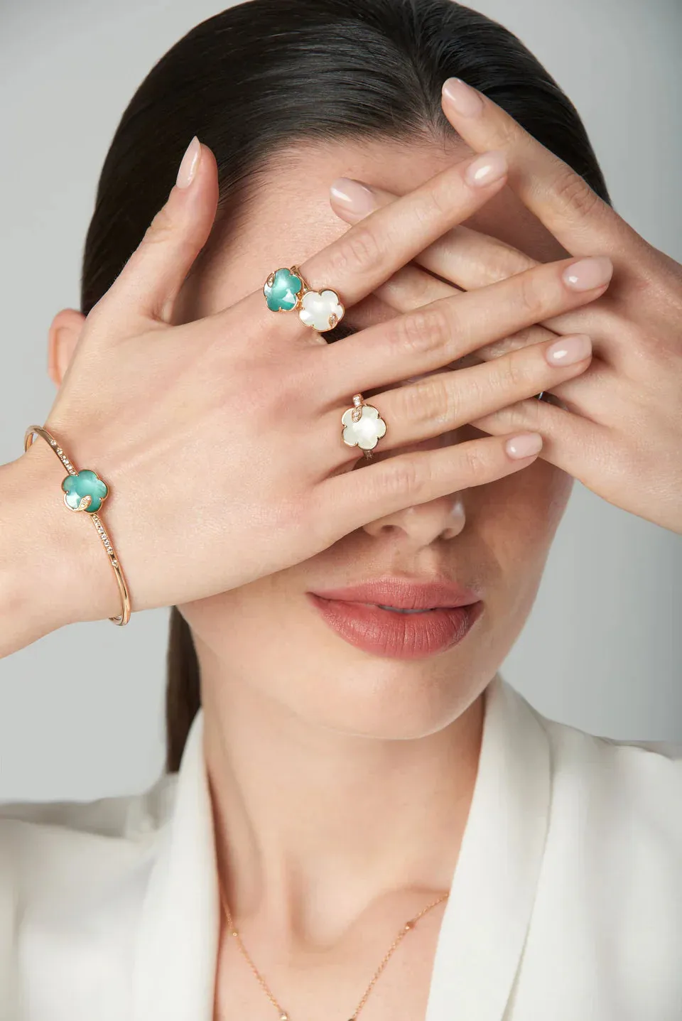 Pasquale Bruni Petit Joli Lunaire 18ct Rose Gold Pearl Of The Moon Diamond Ring