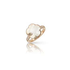 Pasquale Bruni Petit Joli Lunaire 18ct Rose Gold Pearl Of The Moon Diamond Ring