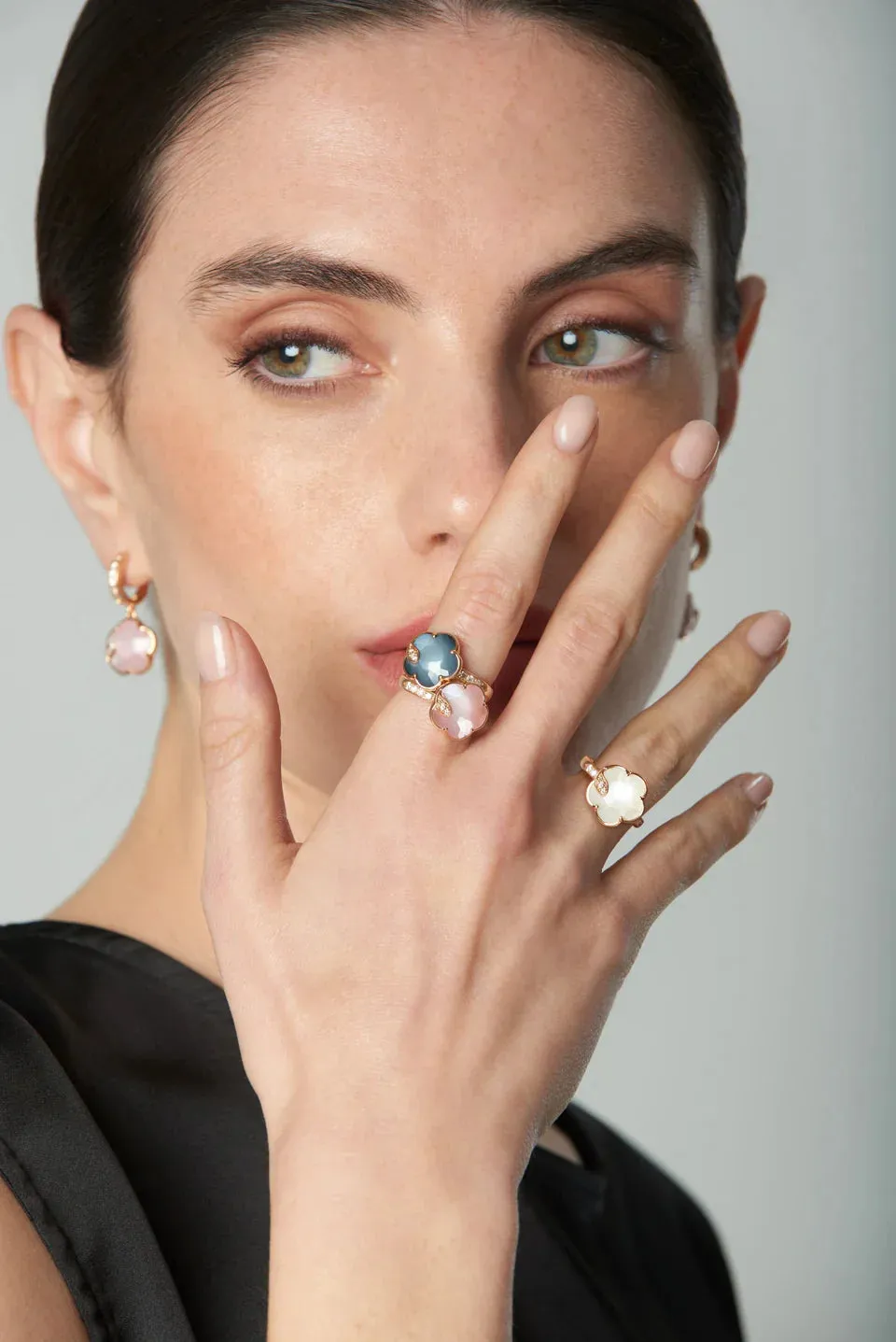 Pasquale Bruni Petit Joli Lunaire 18ct Rose Gold Pearl Of The Moon Diamond Ring