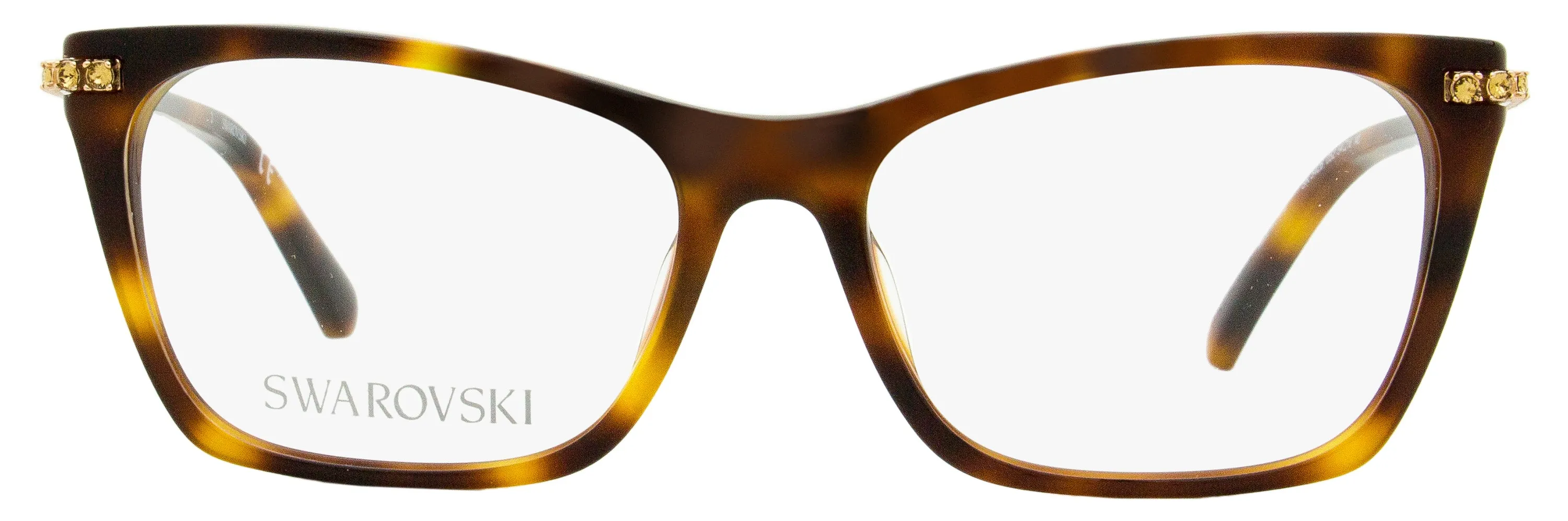 Swarovski Women's Rectangular Eyeglasses SK5426 052 Havana/Gold 54mm
