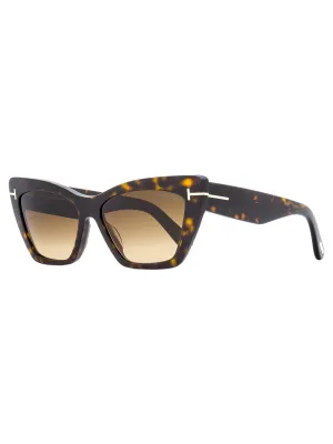 Tom Ford Women's Cat Eye Sunglasses TF871 Wyatt 52F Dark Havana 56mm