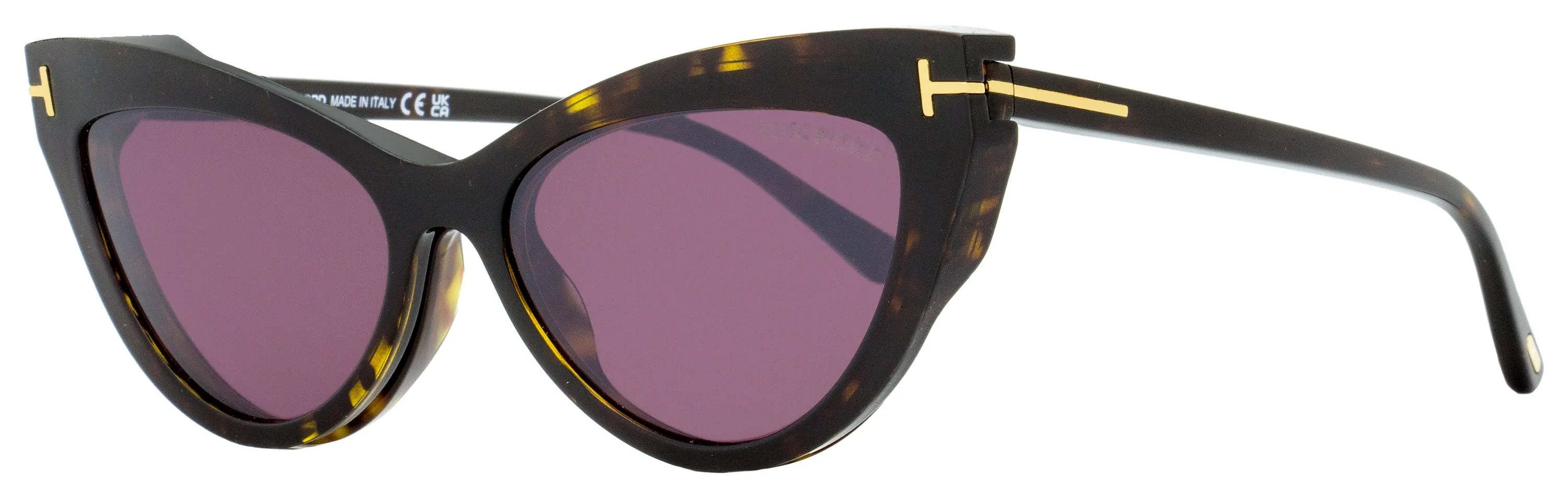 Tom Ford Women's Magnetic Clip-on Eyeglasses TF5896B 052 Dark Havana 56mm