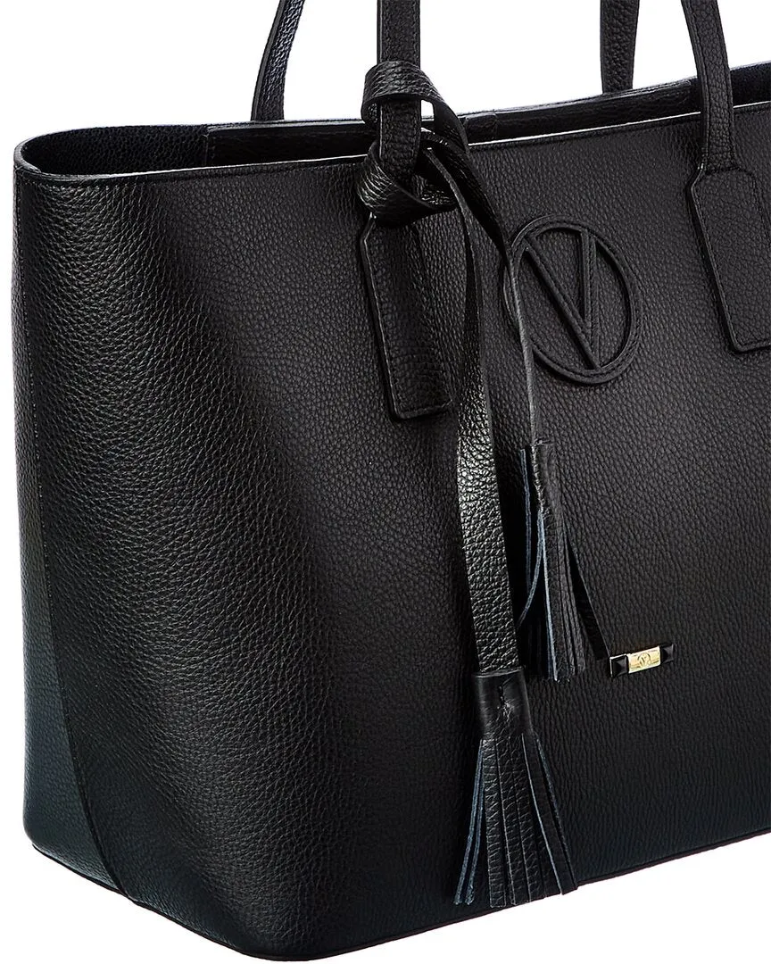 Valentino by Mario Valentino Lynn D Plate Leather Satchel