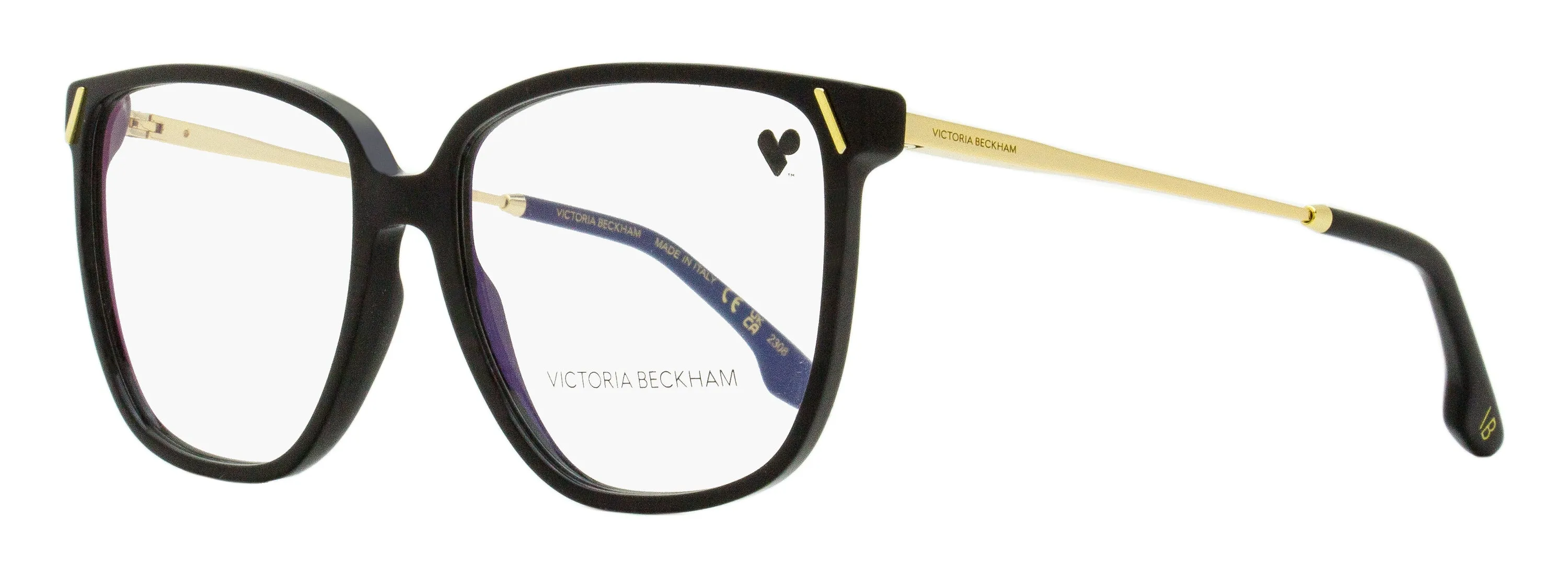 Victoria Beckham Women's Oversize Square Eyeglasses VB2640 001 Black/Gold 57mm