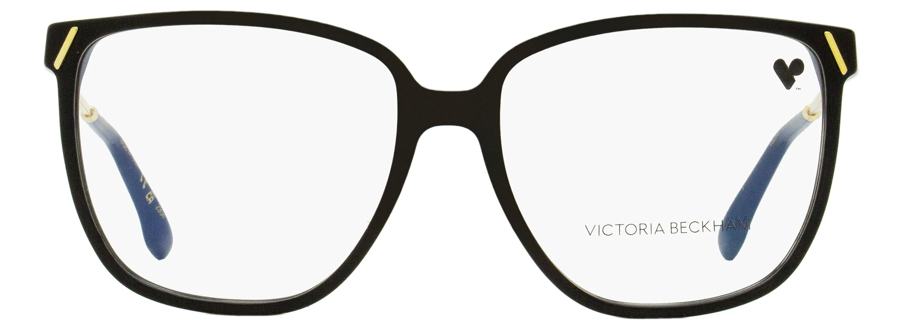 Victoria Beckham Women's Oversize Square Eyeglasses VB2640 001 Black/Gold 57mm