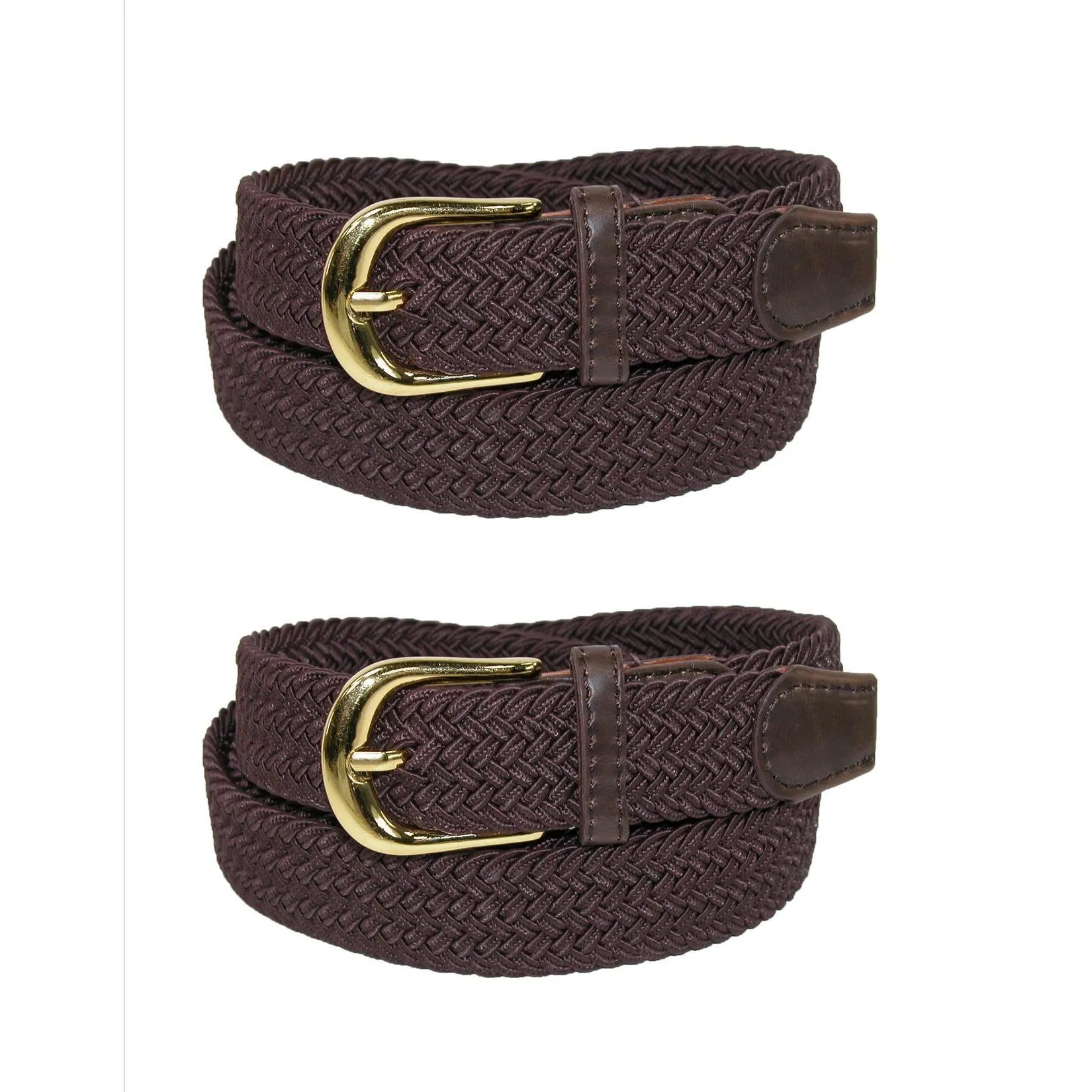 Women's Elastic Braided Stretch Belt (Pack of 2)