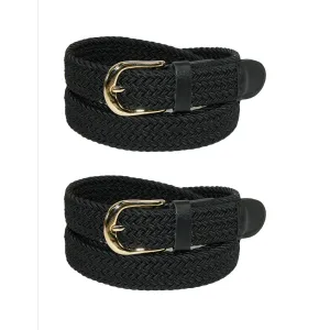 Women's Elastic Braided Stretch Belt (Pack of 2)