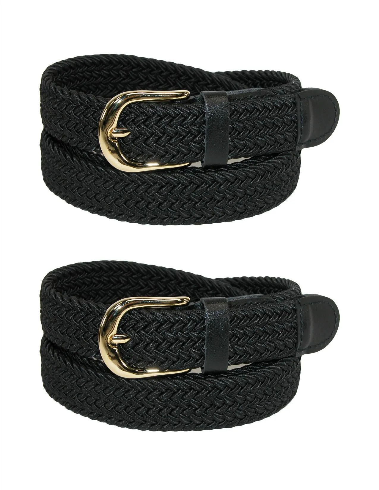 Women's Elastic Braided Stretch Belt (Pack of 2)