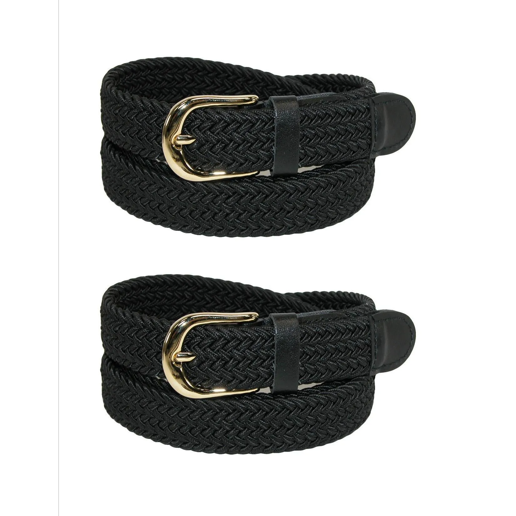 Women's Elastic Braided Stretch Belt (Pack of 2)